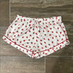 REVOLVE PLUSH White and Red Strawberry Pajama Shorts